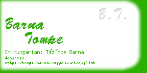 barna tompe business card